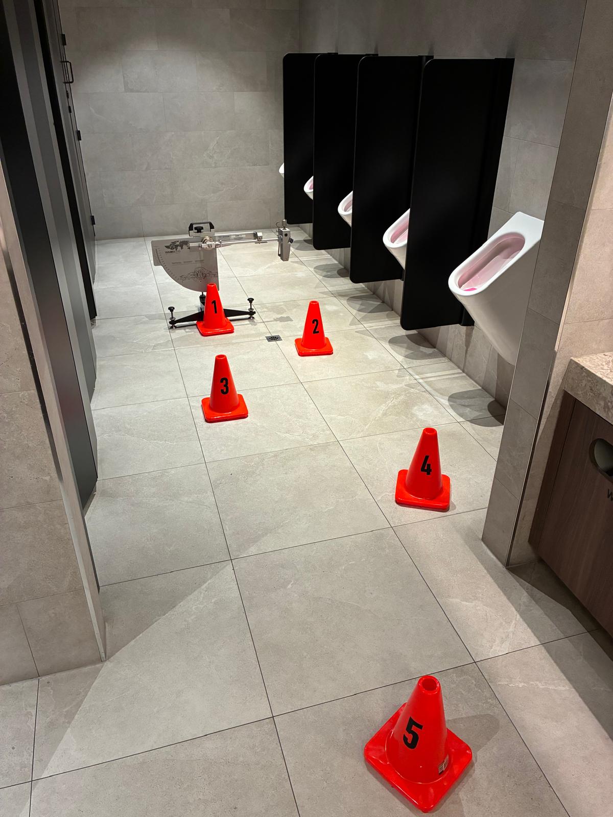Commercial amenities — test locations marked