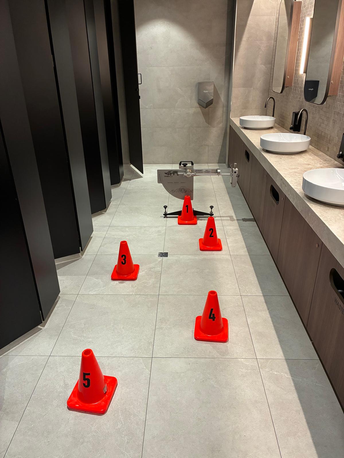 Commercial amenities — wet pendulum testing