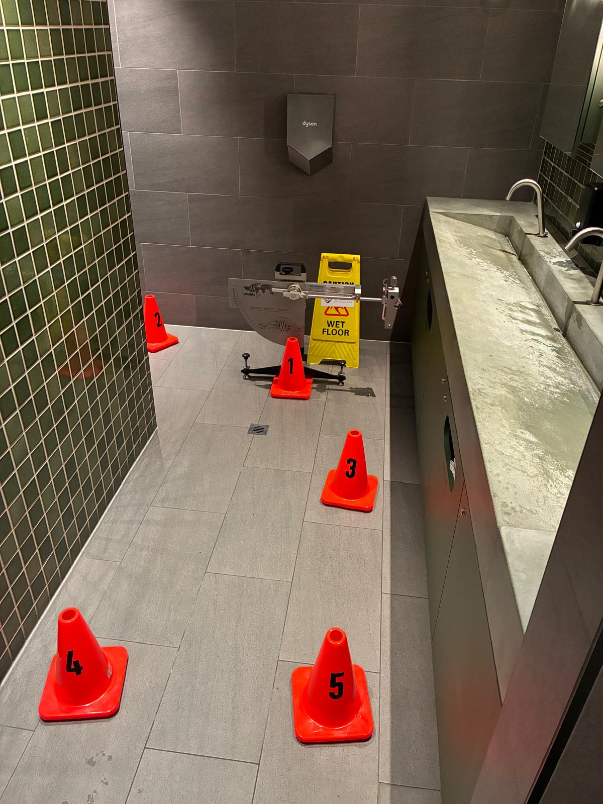 Public entry — wet slip resistance testing